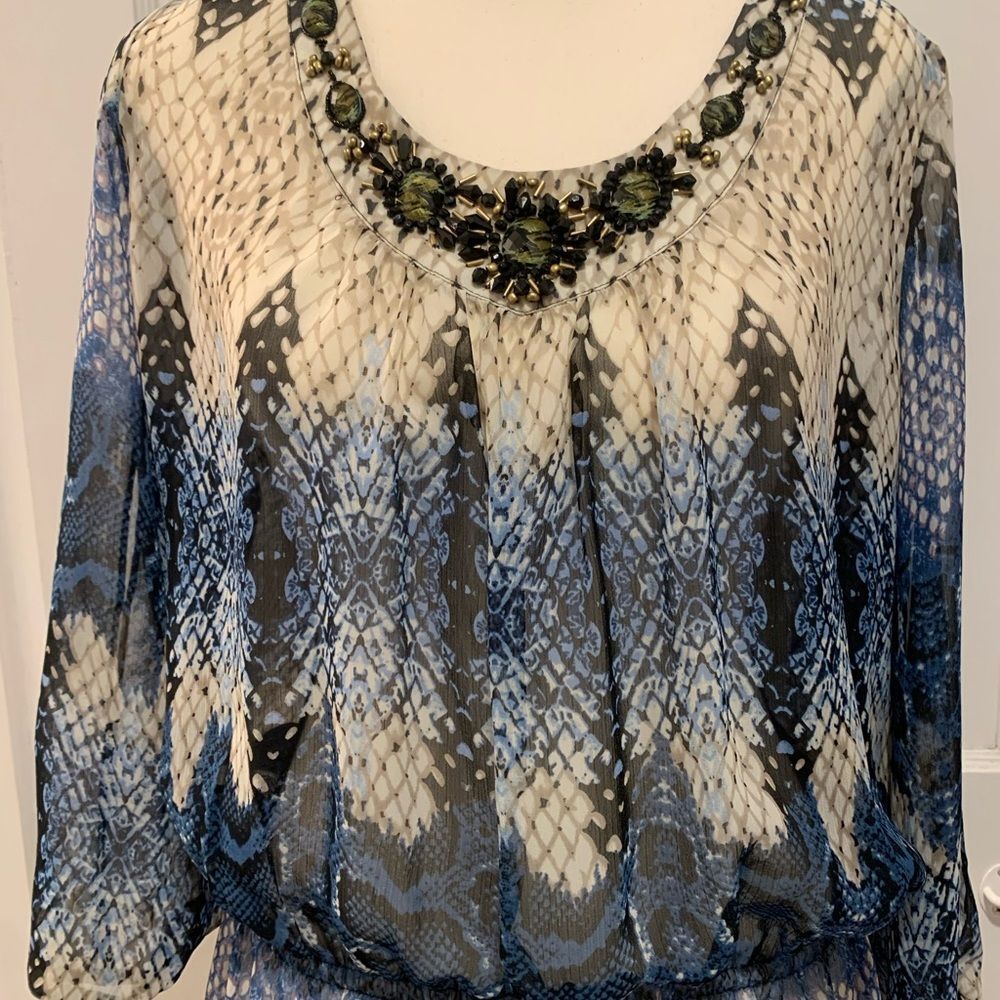 Cache | fish skin patterned sheer top - Picture 8 of 8